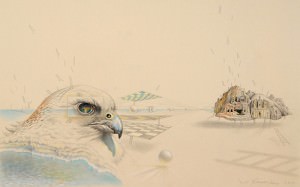 El ojo del halcón II (Petra). Lápiz, 60 x 100 cm. 2009